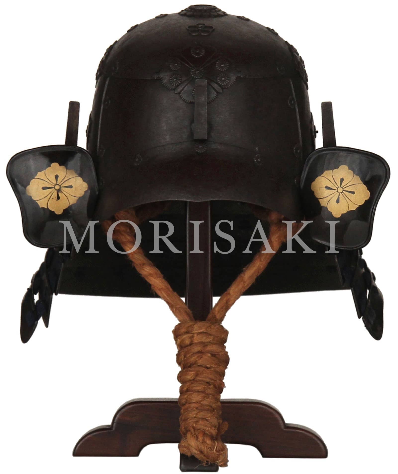 商品名 ： K-38 鉄錆地雑賀兜 鯱鰭脇立付き ] 甲冑・武具MORISAKI