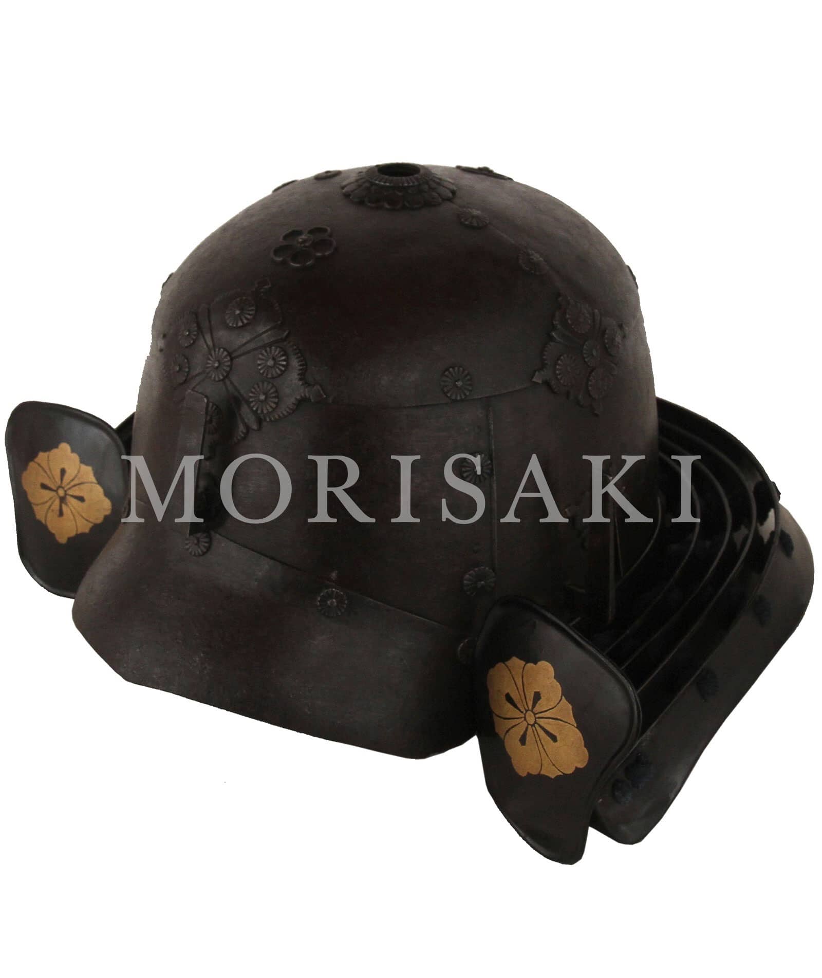 武部 商品名 ： K-38 鉄錆地雑賀兜 鯱鰭脇立付き ] 甲冑・武具MORISAKI